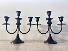 Charger l'image dans la galerie, Victorian Bronze Three-Branch Candle Holders-Bow (Dark)