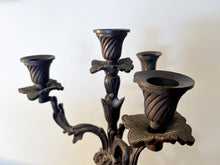 Charger l'image dans la galerie, Victorian Bronze Four-Branch Candle Holders-Blossoms
