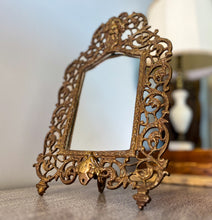 Charger l'image dans la galerie, Victorian Vintage Bronze Guardian Face Rectangular Mirror