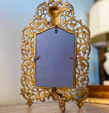 Charger l'image dans la galerie, Victorian Vintage Bronze Guardian Face Rectangular Mirror
