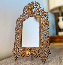 Charger l'image dans la galerie, Victorian Vintage Bronze Guardian Face Rectangular Mirror