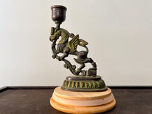 Charger l'image dans la galerie, Antique Vintage Bronze Single Branch Candle Holder-Animal detailed