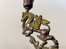 Charger l'image dans la galerie, Antique Vintage Bronze Single Branch Candle Holder-Animal detailed