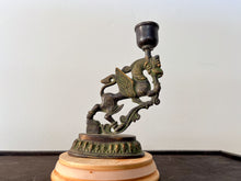 Charger l'image dans la galerie, Antique Vintage Bronze Single Branch Candle Holder-Animal detailed
