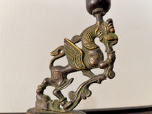 Charger l'image dans la galerie, Antique Vintage Bronze Single Branch Candle Holder-Animal detailed