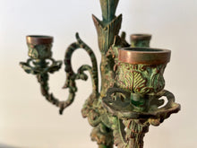 Charger l'image dans la galerie, French Bronze Four-Branch Flower Candle Holder Set – 2 Pieces