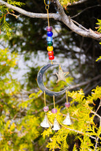 Load image into Gallery viewer, Vintage Moon Sun Star Wind Chime with Glass Beads