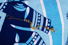 Load image into Gallery viewer, Vintage Crescent Moon Brass Wind Chime with Glass Beads