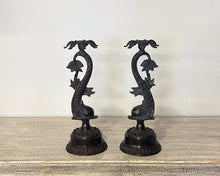 Charger l'image dans la galerie, Antique Bronze Single-Branch Candle Holders-Aquatic Detailed