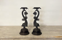 Charger l'image dans la galerie, Antique Bronze Single-Branch Candle Holders-Aquatic Detailed
