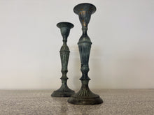 Charger l'image dans la galerie, Antique Bronze Single-Branch Candle Holders-Ribbed Patina