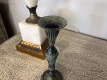 Charger l'image dans la galerie, Antique Bronze Single-Branch Candle Holders-Ribbed Patina