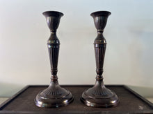 Charger l'image dans la galerie, Antique Bronze Single-Branch Candle Holders-Ribbed Dark Glossy Finish