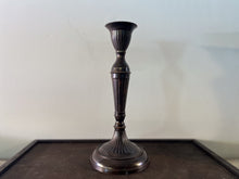 Charger l'image dans la galerie, Antique Bronze Single-Branch Candle Holders-Ribbed Dark Glossy Finish