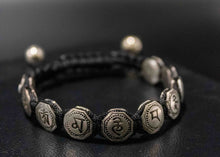 Load image into Gallery viewer, Tibetan Silver Crochet Bracelet-Mantras