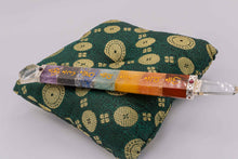 Charger l'image dans la galerie, 7 Chakra Crystal Healing Wand with Clear Quartz & Mantra Symbols