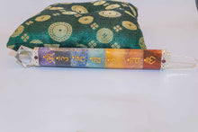 Charger l'image dans la galerie, 7 Chakra Crystal Healing Wand with Clear Quartz & Mantra Symbols