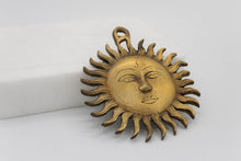 Load image into Gallery viewer, Radiant Solid Brass Sun Decor – Spiritual Wall Art for Indoors & Outdoors