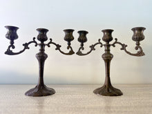 Charger l'image dans la galerie, Victorian Bronze Three-Branch Candle Holders-Vines