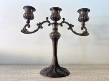 Charger l'image dans la galerie, Victorian Bronze Three-Branch Candle Holders-Vines