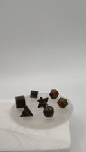 Charger et lire la vidéo dans la visionneuse de la Galerie, 7 pcs Chakra Platonic Sacred Crystal Geometric Set-Tiger's Eye