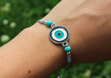Load image into Gallery viewer, Evil Eye & Turquoise Bracelet