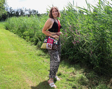 Load image into Gallery viewer, Organic Hemp Cotton Bag-Large Om Patchwork Pink