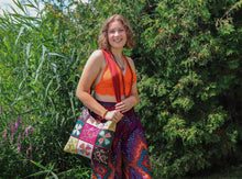 Load image into Gallery viewer, Organic Hemp Cotton Bag-Large Om Patchwork Pink