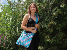 Charger l'image dans la galerie, Organic Hemp Cotton Bag- Striped Green, Blue, Purple
