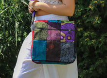 Charger l'image dans la galerie, Organic Hemp Cotton Medium Crossbody Bag-Multicolour Patchwork