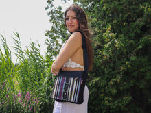 Charger l'image dans la galerie, Organic Hemp Small Crossbody Cotton Bag-Multicoloured Stripes