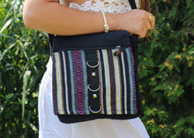 Charger l'image dans la galerie, Organic Hemp Small Crossbody Cotton Bag-Multicoloured Stripes