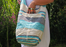 Charger l'image dans la galerie, Organic Hemp Cotton Bag-Multicolour Blue, Cream, Gray