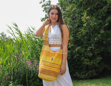 Charger l'image dans la galerie, Organic Hemp Cotton Bag-Yellow Striped