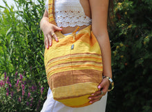 Charger l'image dans la galerie, Organic Hemp Cotton Bag-Yellow Striped