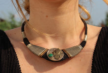 Load image into Gallery viewer, Vintage Yak Bone (Horn) Necklace-Brass Hardware