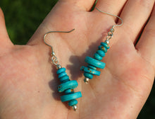 Load image into Gallery viewer, Vintage Tibetan Turquoise Yak Bone Necklace & Earrings Set on Leather Rope- Circle Pendant