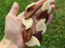 Load image into Gallery viewer, Necklace HaveVintage Yak Bone (Horn) Necklace- Duotone Teardrop Beaded