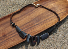 Load image into Gallery viewer, Vintage Yak Bone (Horn) Necklace- Talon Beaded (Dark Oxidized Bone)