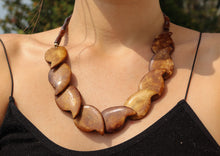 Load image into Gallery viewer, Vintage Yak Bone (Horn) Necklace- Teardrop Beaded (Dark Oxidized Bone)
