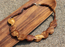 Load image into Gallery viewer, Vintage Yak Bone (Horn) Necklace- Teardrop Beaded (Dark Oxidized Bone)