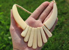 Load image into Gallery viewer, Vintage Yak (horn) Bone Necklace 7 Chakras-Natural Bone