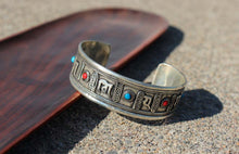 Load image into Gallery viewer, Turquoise & Coral Mantra Healing Bracelet