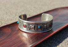 Load image into Gallery viewer, Turquoise & Coral Mantra Healing Bracelet