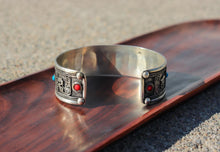 Load image into Gallery viewer, Turquoise & Coral Mantra Healing Bracelet