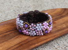 Load image into Gallery viewer, Amethyst Stone Leather Bracelet – Handcrafted Spiritual Jewelry
