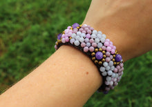 Load image into Gallery viewer, Amethyst Stone Leather Bracelet – Handcrafted Spiritual Jewelry