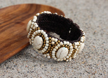 Load image into Gallery viewer, Howlit Leather Bracelet – Handcrafted Lunar Energy Jewelry