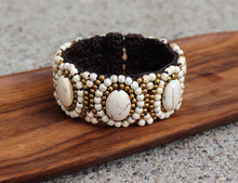 Load image into Gallery viewer, Howlit Leather Bracelet – Handcrafted Lunar Energy Jewelry