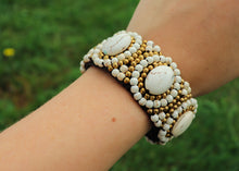 Load image into Gallery viewer, Howlit Leather Bracelet – Handcrafted Lunar Energy Jewelry